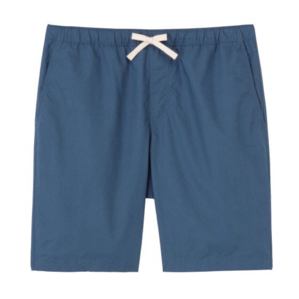 Muji drawstring organic cotton poplin shorts